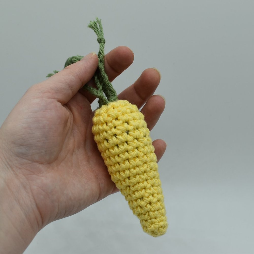 Hand Crafted Crochet catnip carrot cat toy